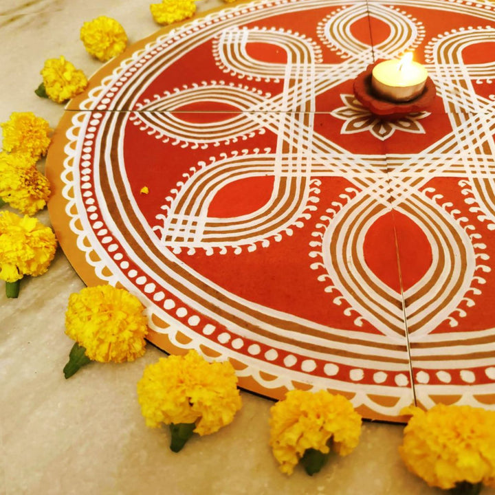 4 Pc Handpainted Rangoli & 2 Pc Hangings Festive Bundle