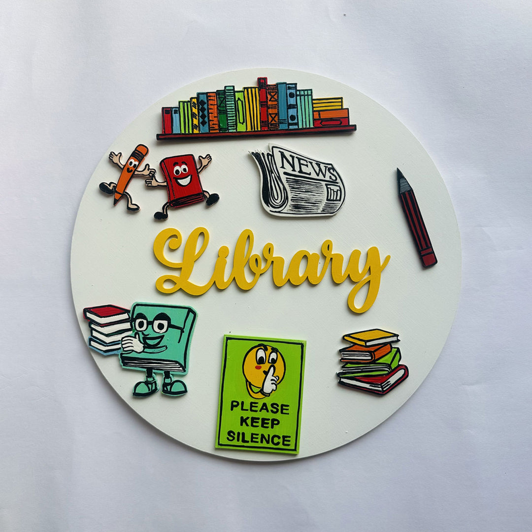 Personalized Kids Fav Subject Mdf Nameplate For Schools Playrooms 3 - Top-down View of Sticker Set
