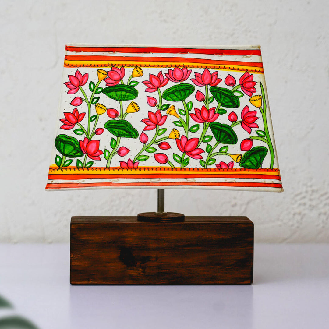 Hand Painted Parchment Leather Tholu Bommalata Lamp