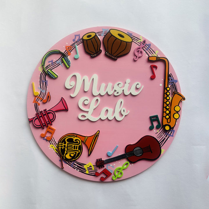 Personalized Kids Fav Subject Mdf Nameplate For Schools Playrooms 5 - Front View on Flat Surface