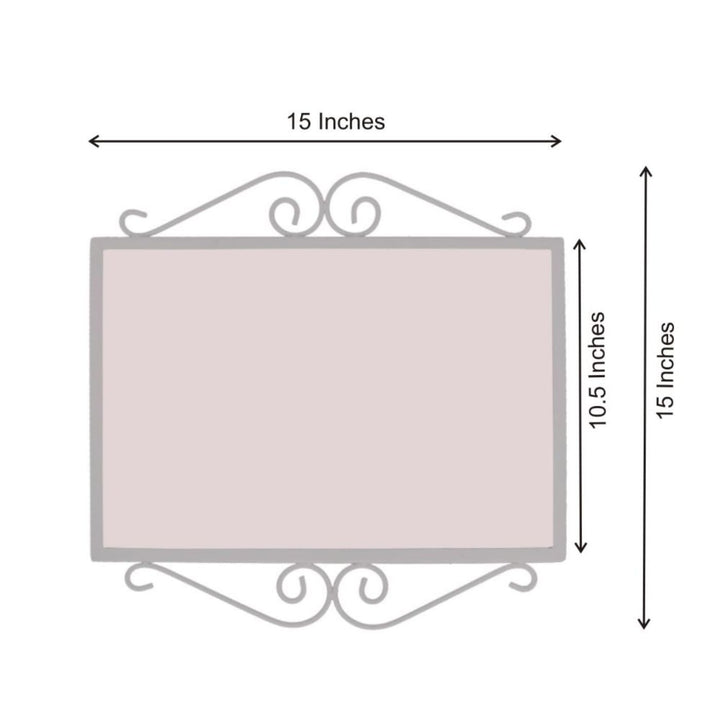Handpainted Metal Frame Mosaic Style Nameplate 3 - Dimension Chart with Size Labels