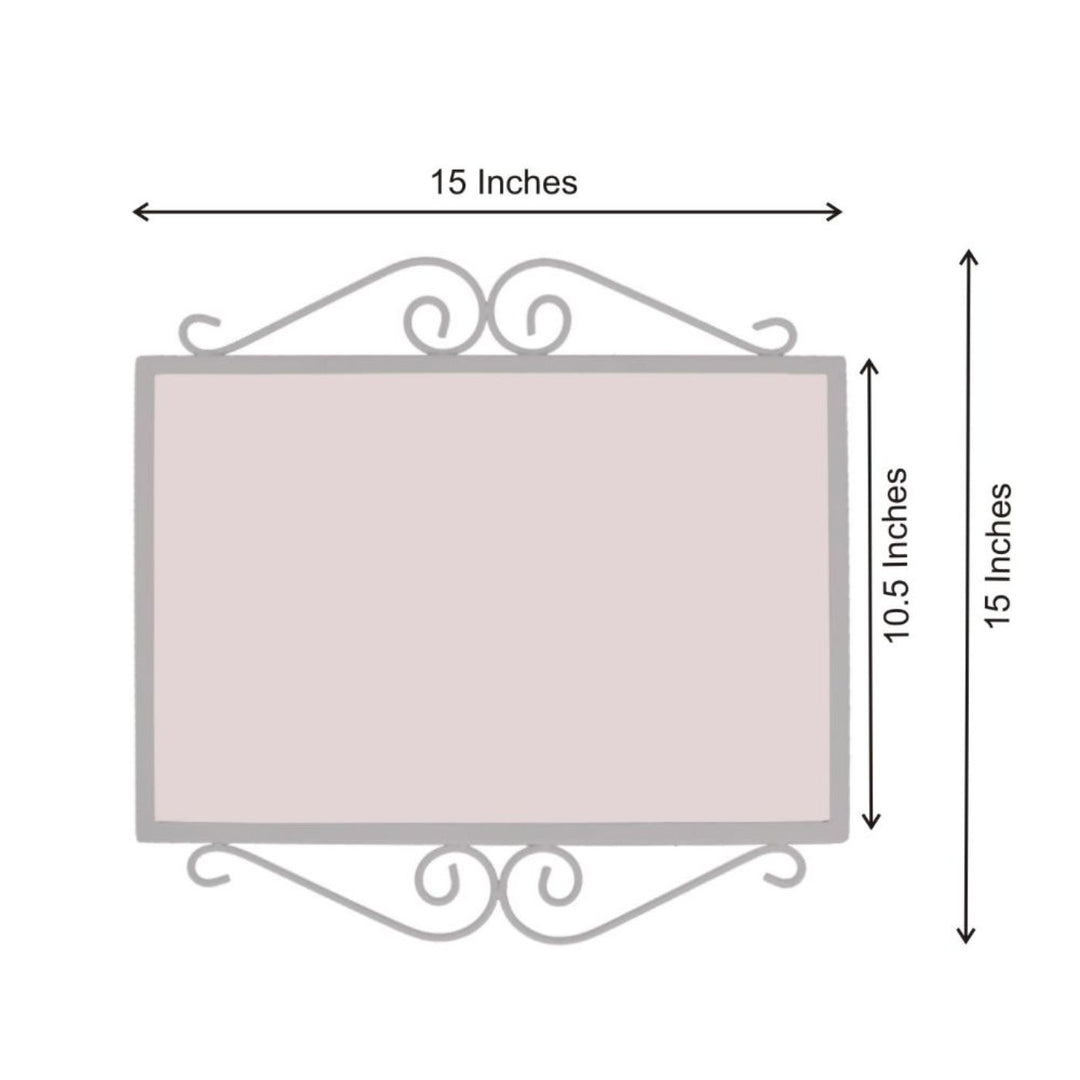 Handpainted Metal Frame Mosaic Style Nameplate 4 - Dimension Chart with Measurements