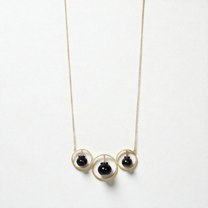 Modern Three Ring Design Handmade Necklace | 22K Gold Plated