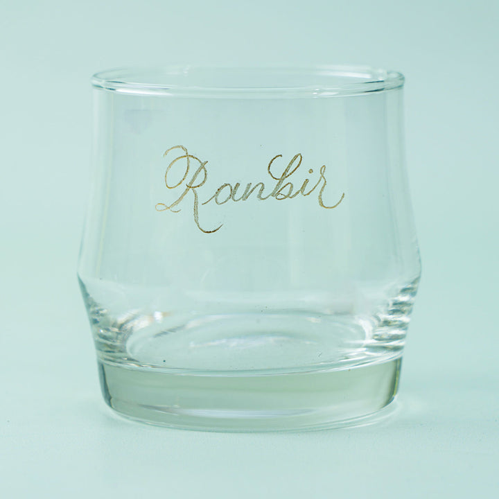 Personalized Ocean Glass with Engraved Calligraphy Lettering | Set of 2