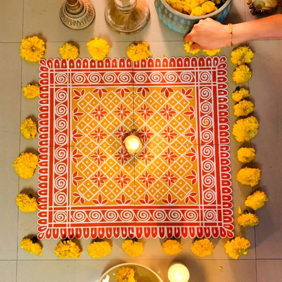 4 Pc Handpainted Rangoli & 2 Pc Hangings Festive Bundle