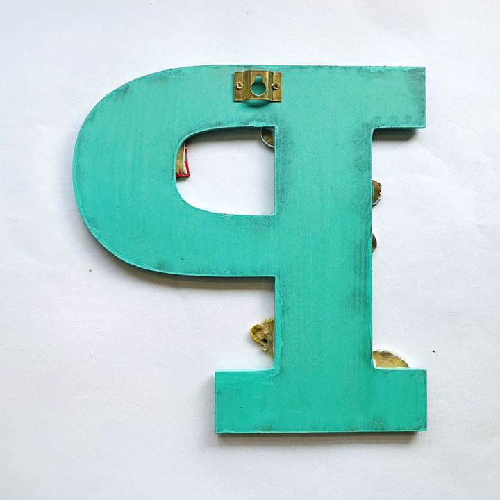 Handcrafted Personalized Kids Football Themed Monogram Mdf Nameplate 6 - Back View Showing Mounting Hardware
