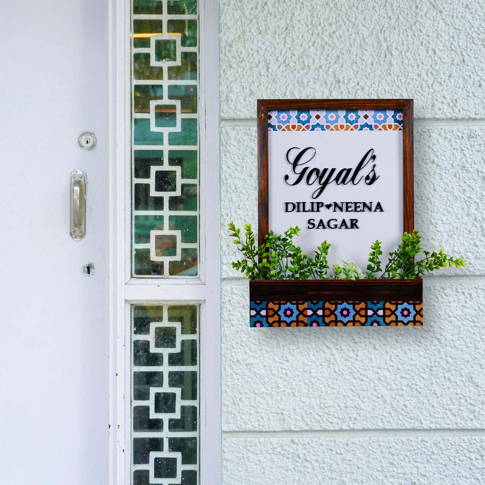 Personalised Flower Planter Name Plate With 3D Letters 1 - Mounted on Exterior Wall Near Door