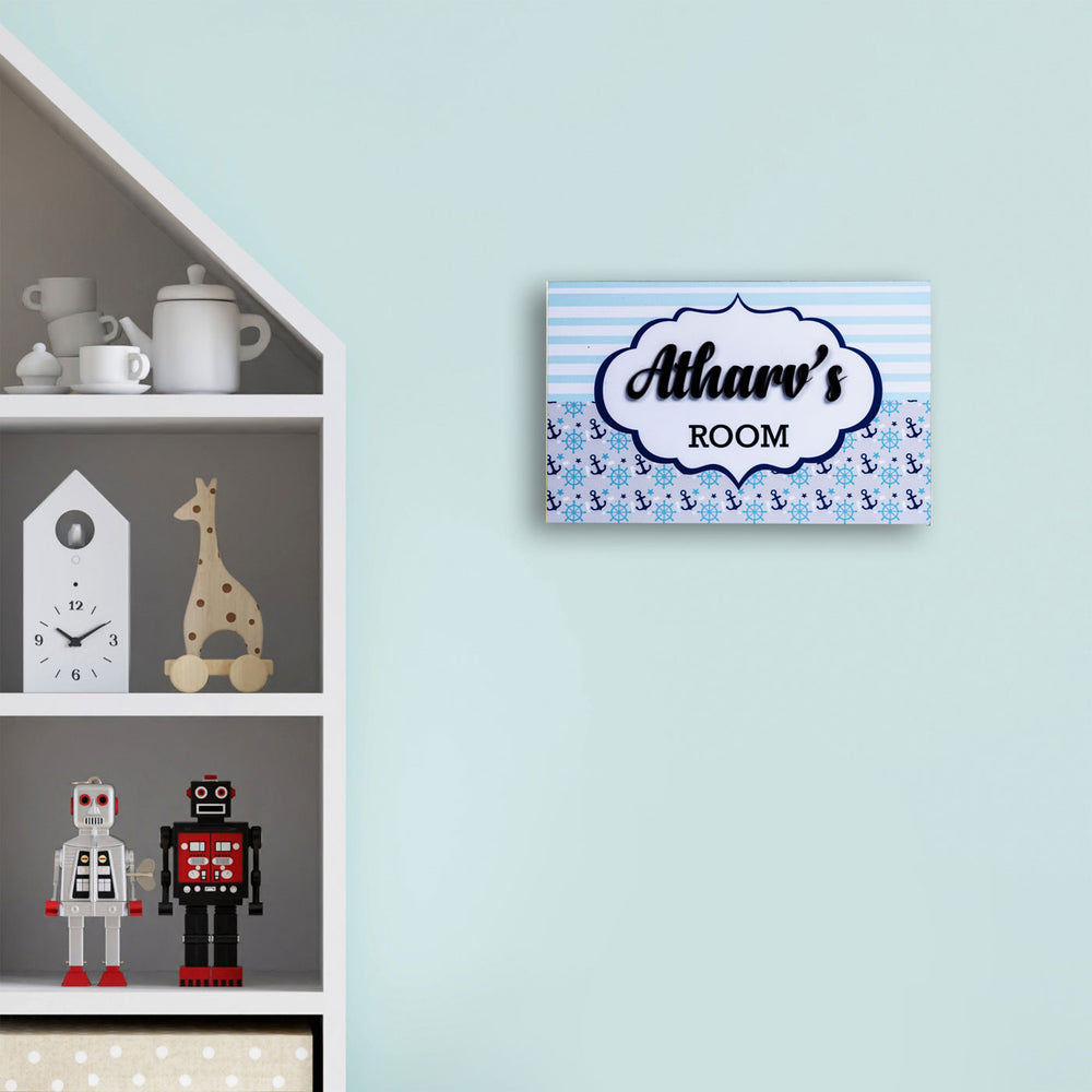 Personalized Printed Kids Name Plate With 3D Letters 1 - Mounted on Wall with Name Personalization