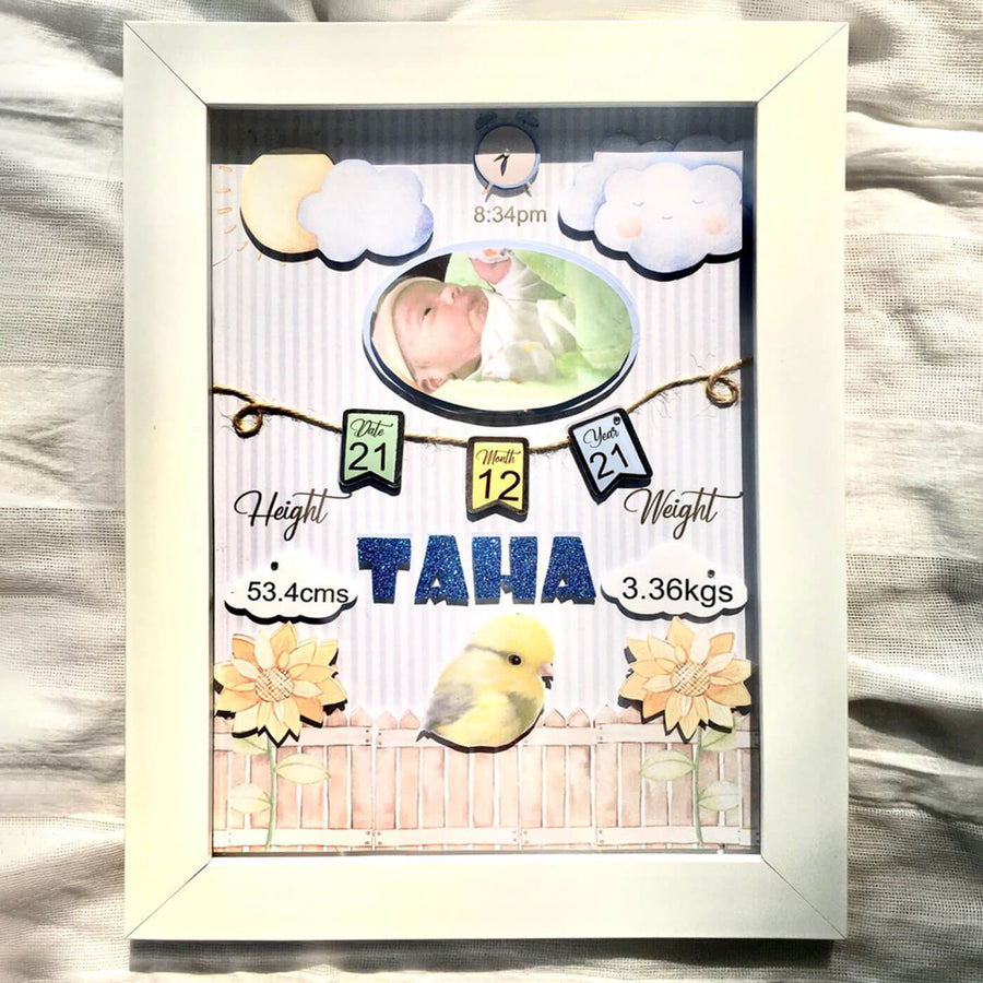 Personalized Kids 3D Frame - Front View with Personalized Details