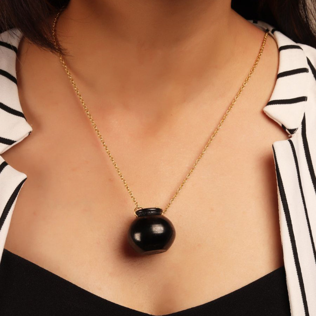 Contemporary Kalash Design Necklace | 22K Gold Plated