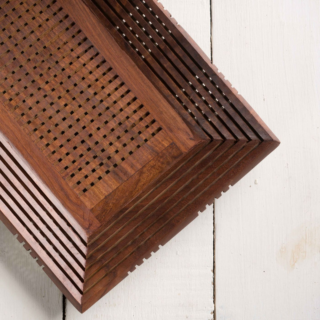 Jaali Sheesham Wood Serving Tray