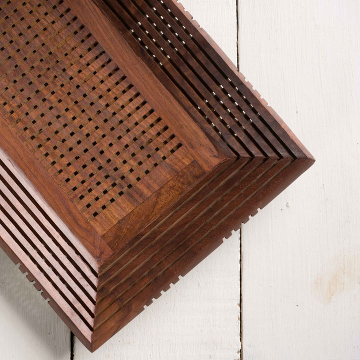 Jaali Sheesham Wood Serving Tray