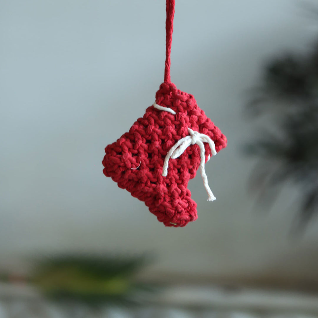 Handmade Macrame Ornaments For Christmas Tree Decoration | Set Of 7