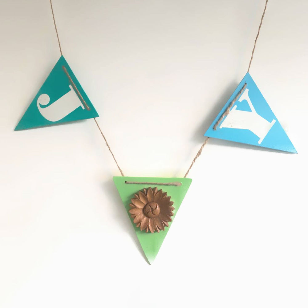 Joy Handcrafted Mdf Bunting - Hanging Wall Banner Front View