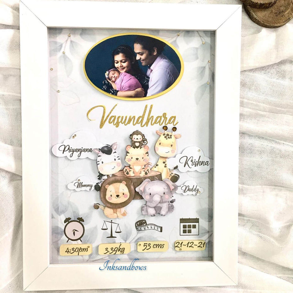 Personalized Kids 3D Frame - Framed Personalized Family Birth Details