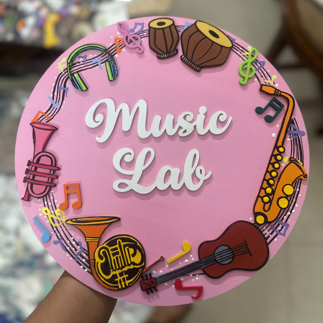 Personalized Kids Fav Subject Mdf Nameplate For Schools Playrooms 5 - Top View Showing Design Elements