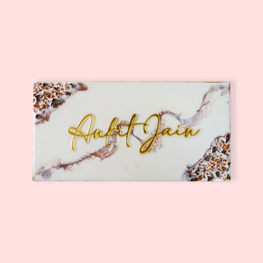 Handcrafted Mdf Resin Personalized Name Plate 1 - Name Personalization Example Front View