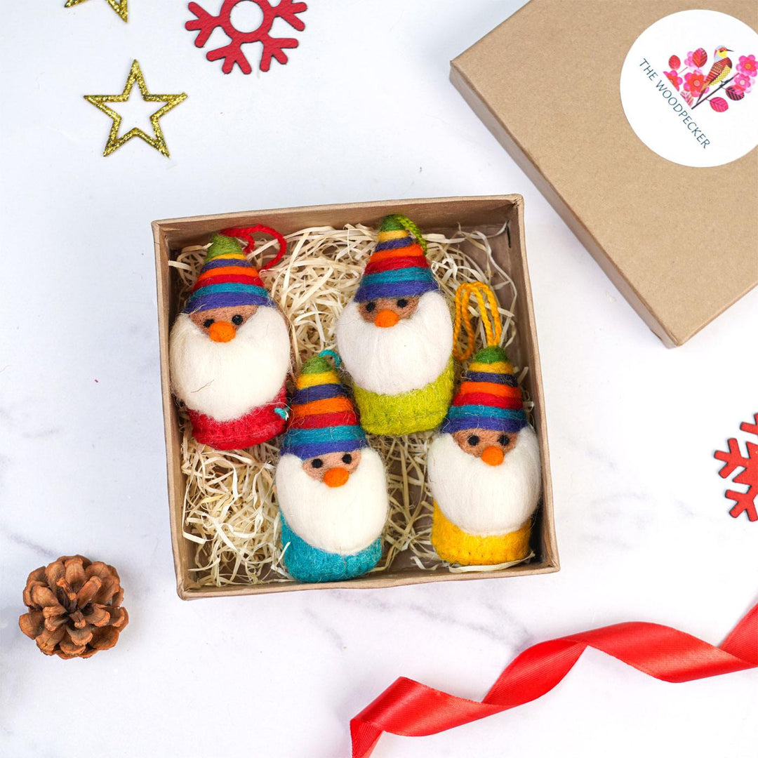 Handmade Santa Felt Ornaments For Christmas Tree Decoration