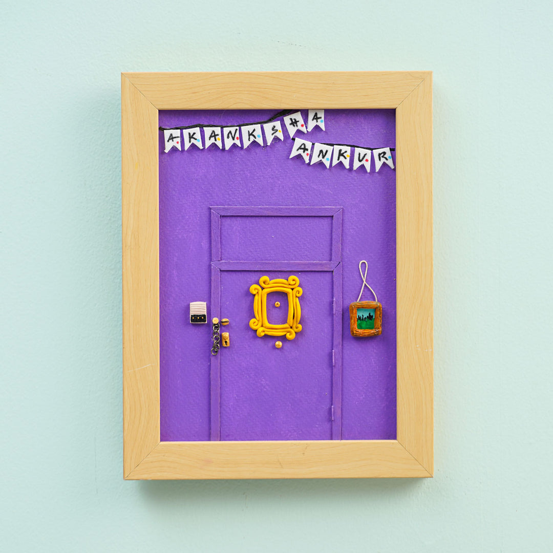 Personalized Clay Friends Frame Wall Hanging For Couple