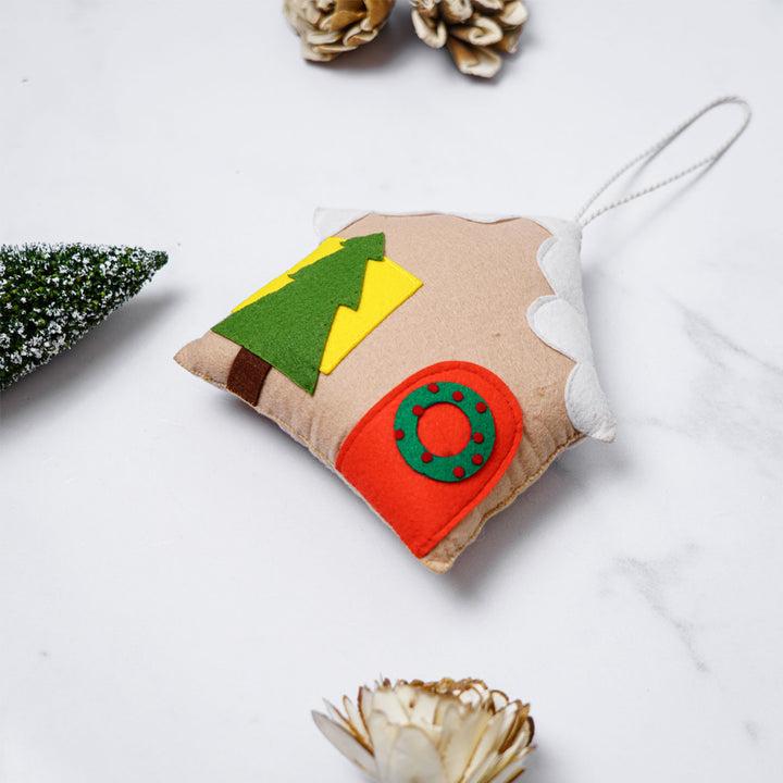 Handmade Gingerbread House Felt Ornaments For Christmas Tree Decoration