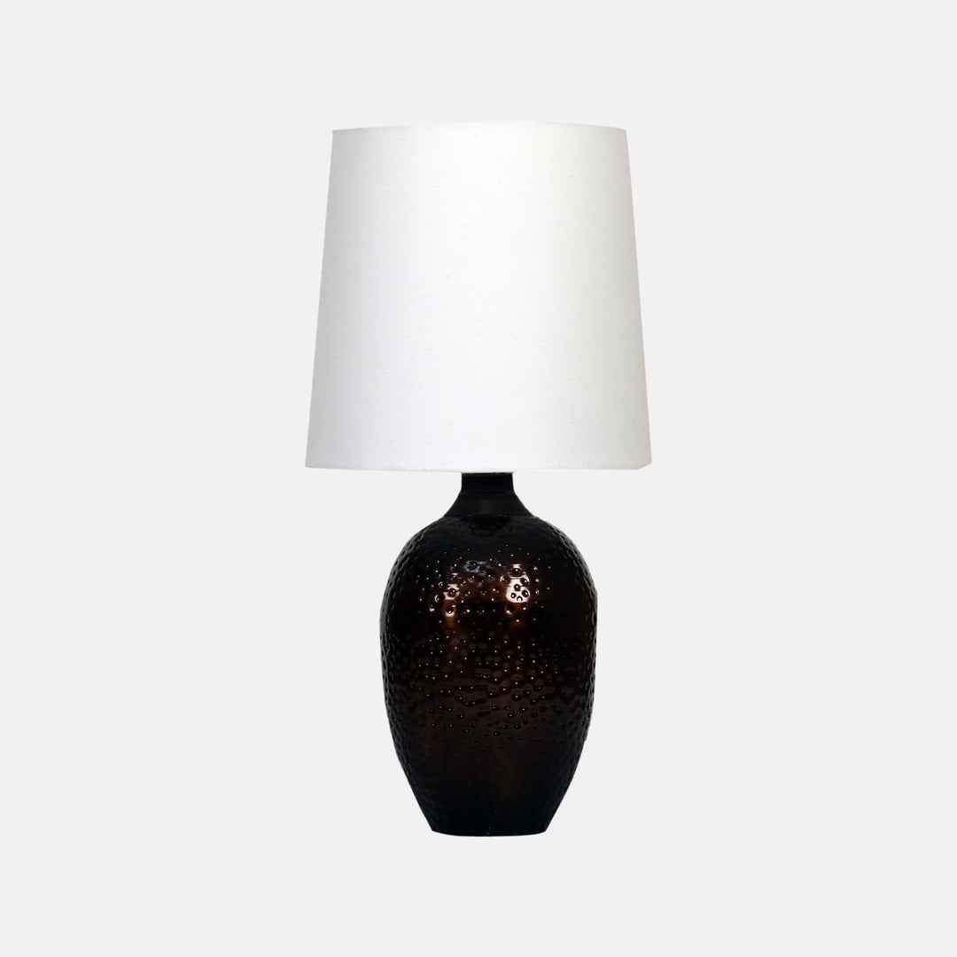 Nalanda Hand-Hammered Metal & Cotton Table Lamp