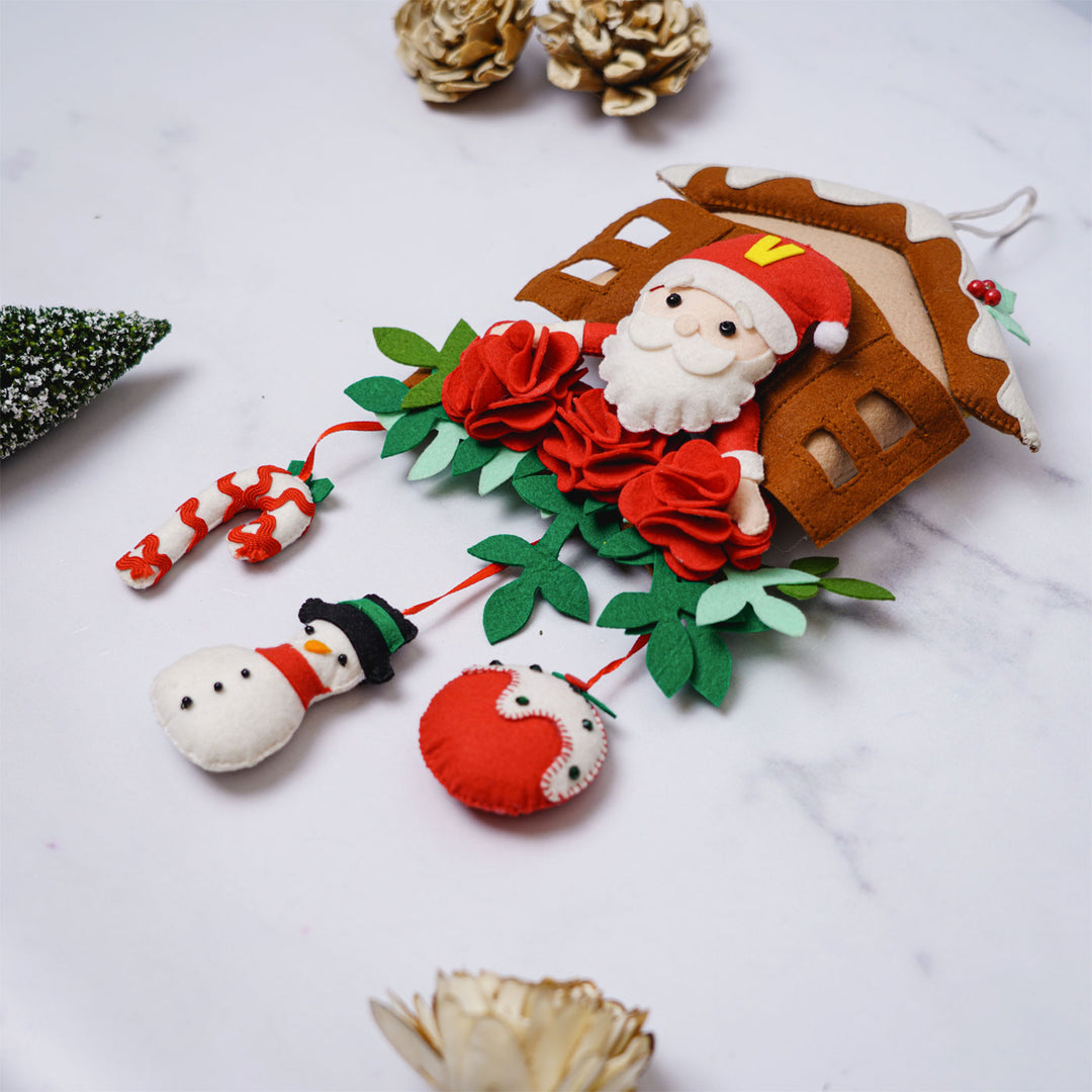 Personalized Initial Santa Felt Wall Hanging For Christmas Door Decoration