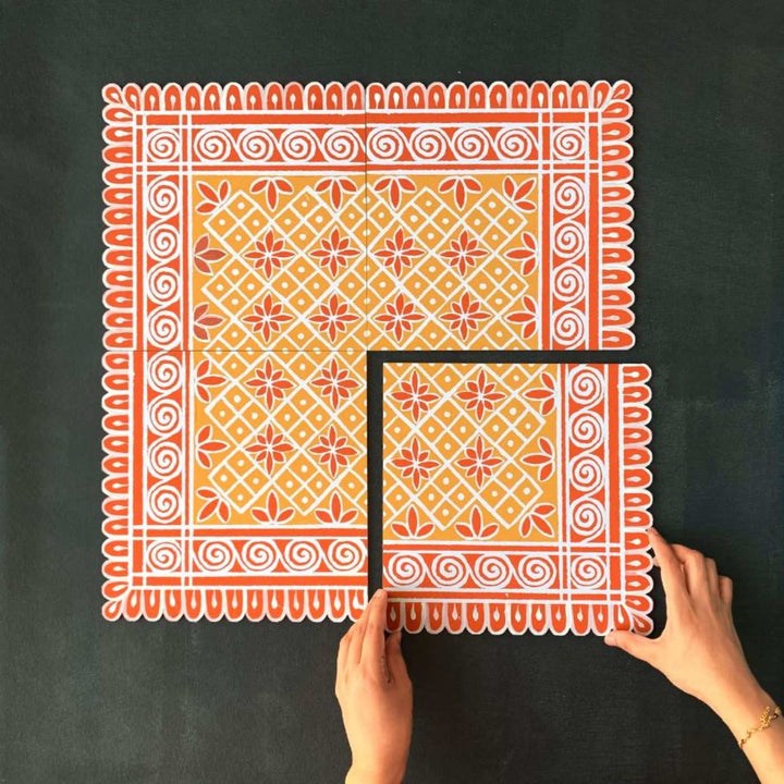 4 Pc Handpainted Rangoli & 2 Pc Hangings Festive Bundle