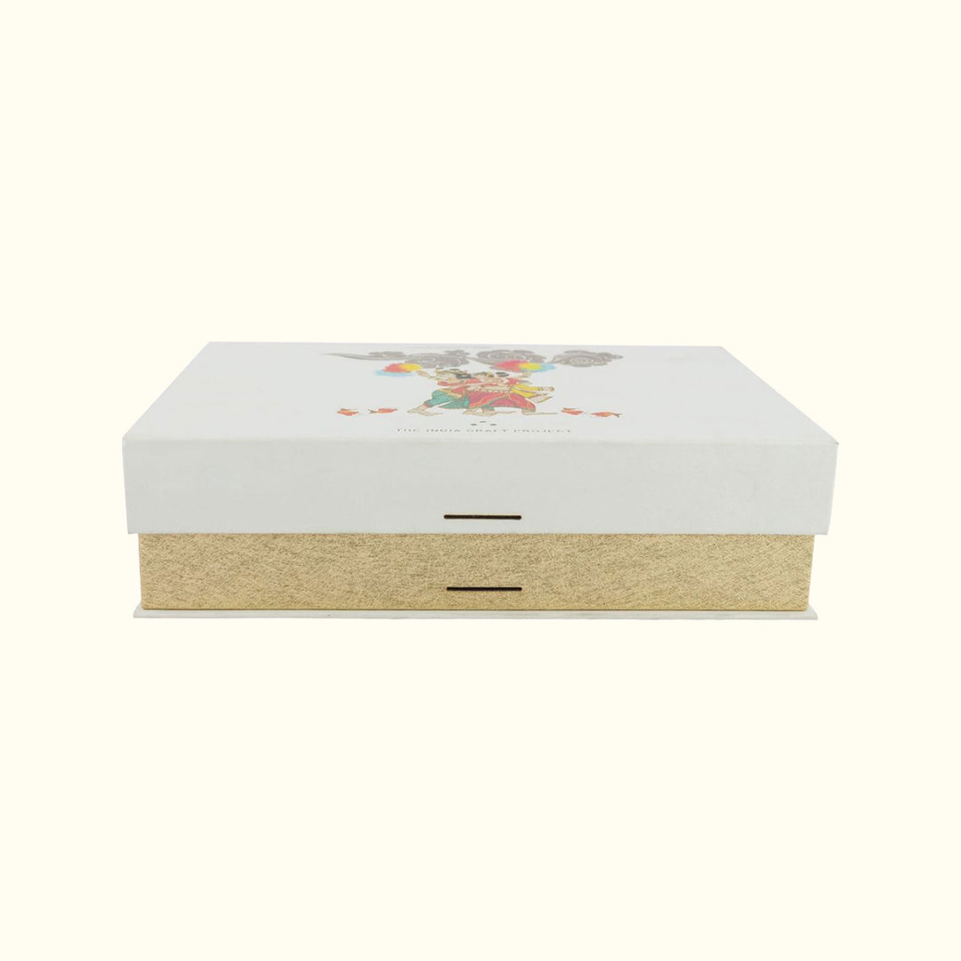 Parv Festive Gift Box with Copper Shot Glasses & Zardozi Coasters