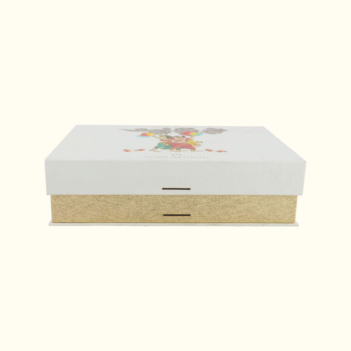 Parv Festive Gift Box with Copper Shot Glasses & Zardozi Coasters