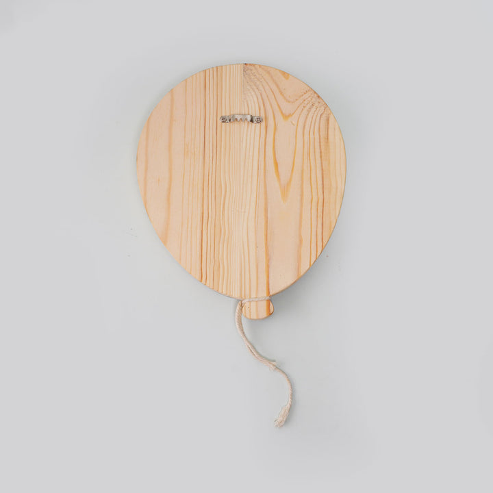 Handpainted Balloon Wooden Kids Nameplate - Front View Hanging on Wall