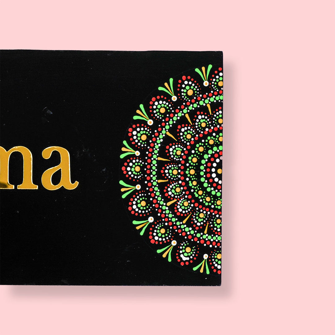 Handcrafted Mandala Personalized Mdf Name Plate 1 - Partial Front Close-up View