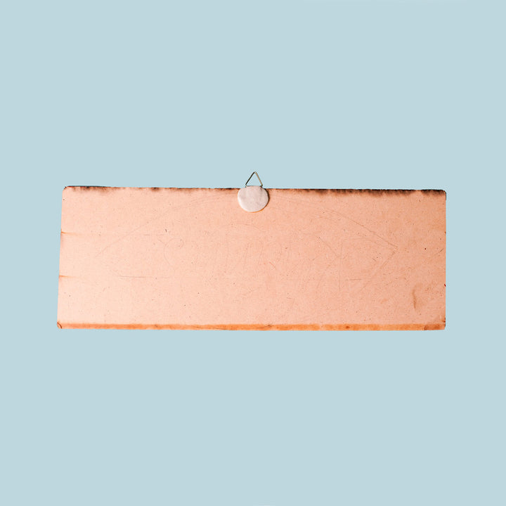 Handcrafted Mdf Name Plate With Mirrors - Back View Hanging from Wire