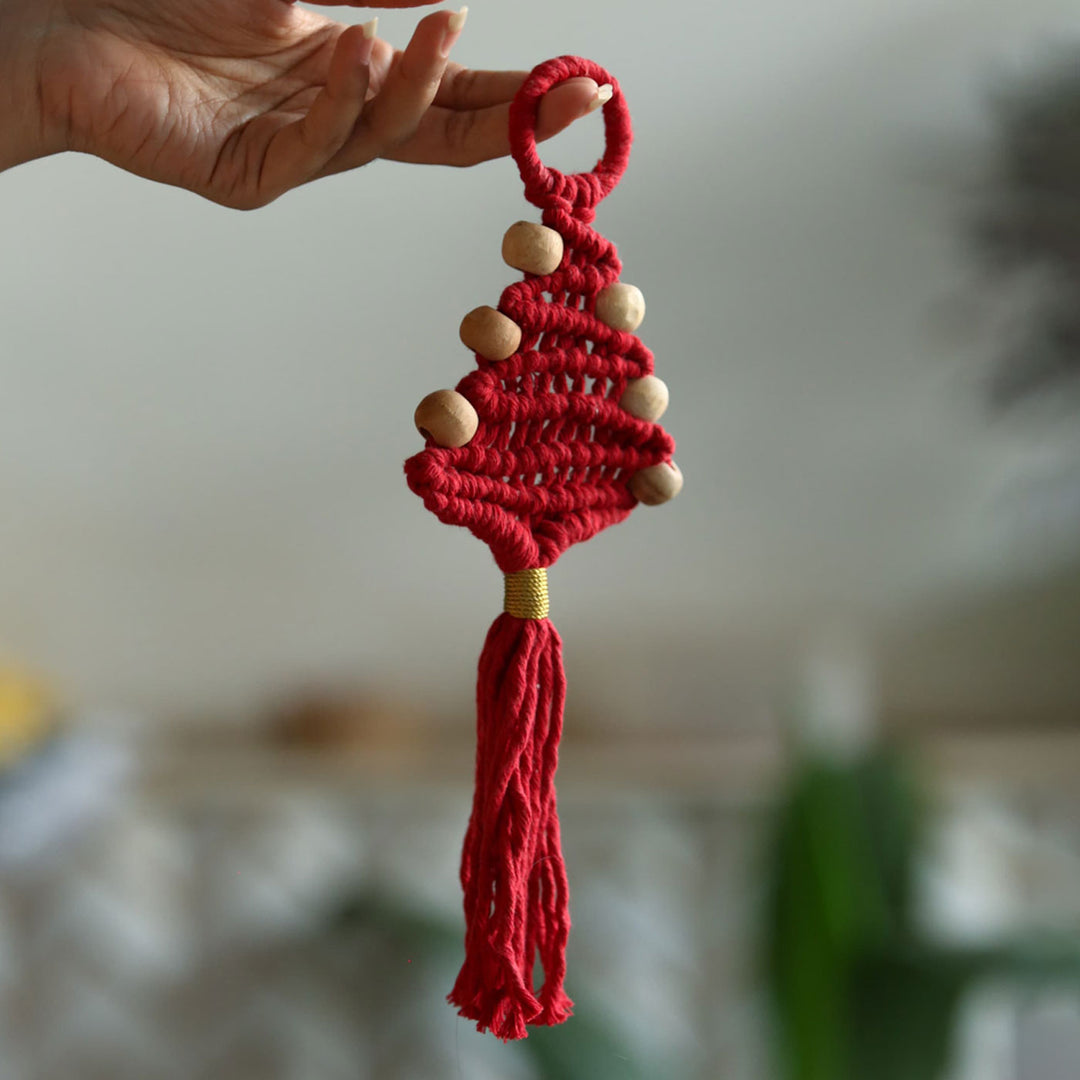 Handmade Macrame Ornaments For Christmas Tree Decoration | Set Of 7