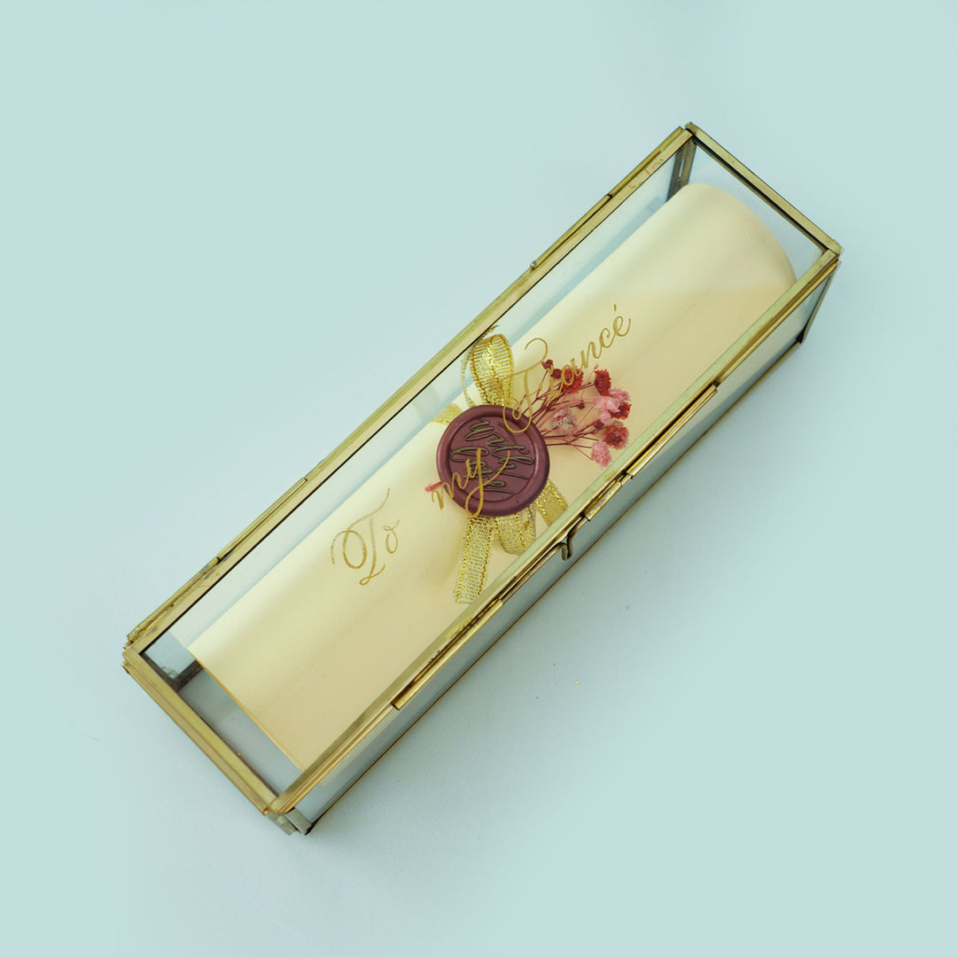 Personalized Multipurpose Glass Box with Scroll
