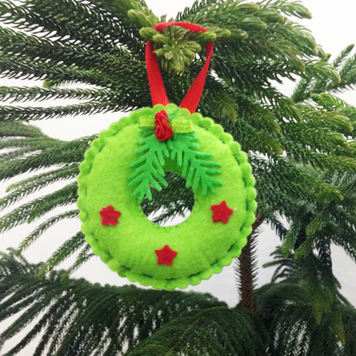 Handmade 3D Colourful Assorted Felt Ornaments For Christmas Tree Decoration | Set Of 5