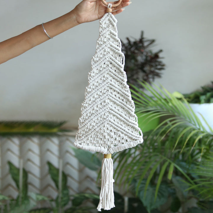 2 Pc | Handmade Xmas Tree Macrame Wall Hangings For Christmas Wall Decoration