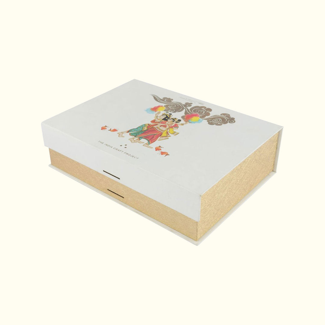 Parv Festive Gift Box with Copper Shot Glasses & Zardozi Coasters