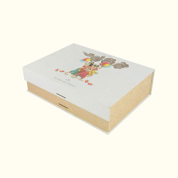 Parv Festive Gift Box with Copper Shot Glasses & Zardozi Coasters