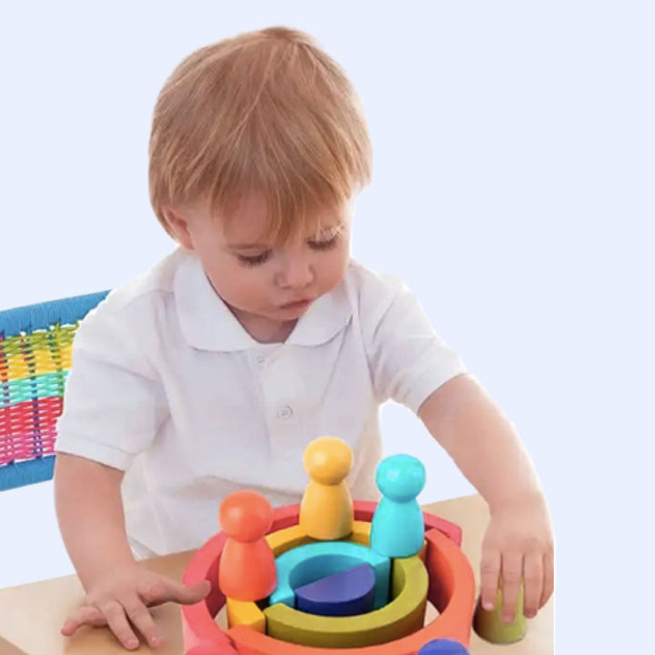 Rainbow Stacking Blocks Toy Set