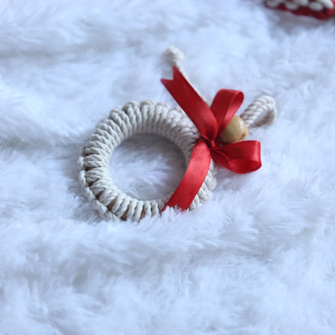 Handmade Macrame Ornaments For Christmas Tree Decoration | Set Of 7