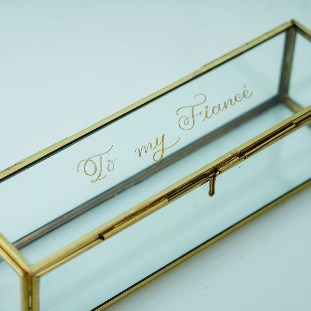 Personalized Multipurpose Glass Box with Scroll