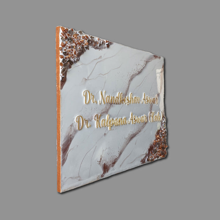Handcrafted Mdf Resin Personalized Name Plate 1 - Angled Side View Showing Thickness