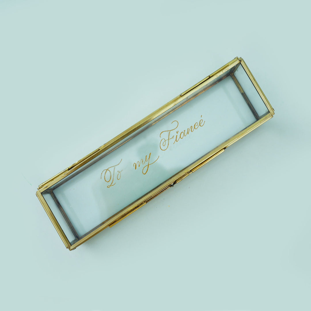 Personalized Multipurpose Glass Box with Scroll