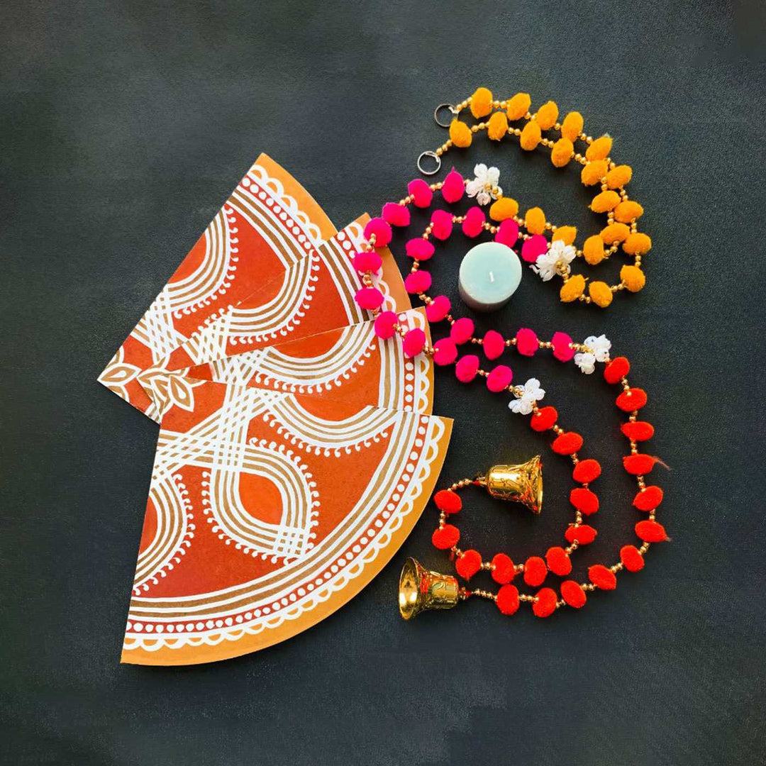 4 Pc Handpainted Rangoli & 2 Pc Hangings Festive Bundle