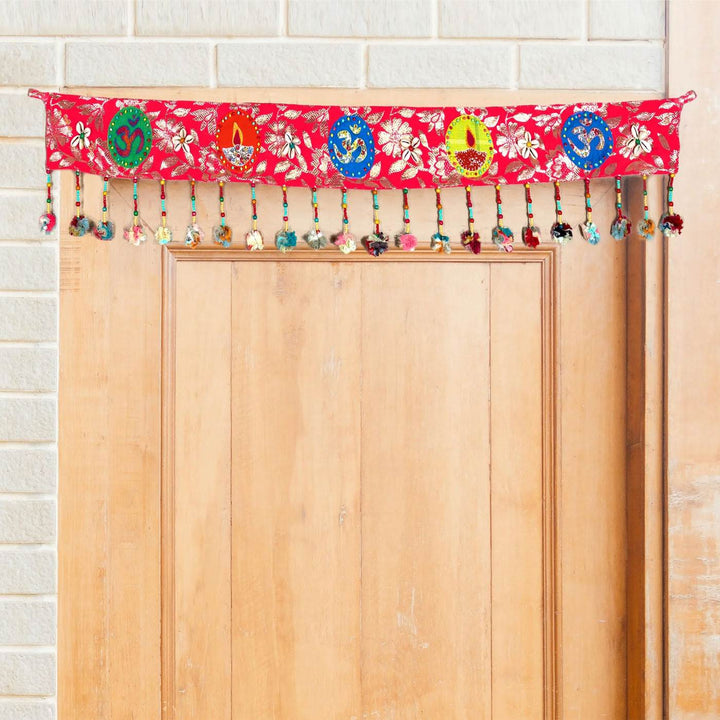 43 In | Upcycled Fabric Om & Diya Festive Toran