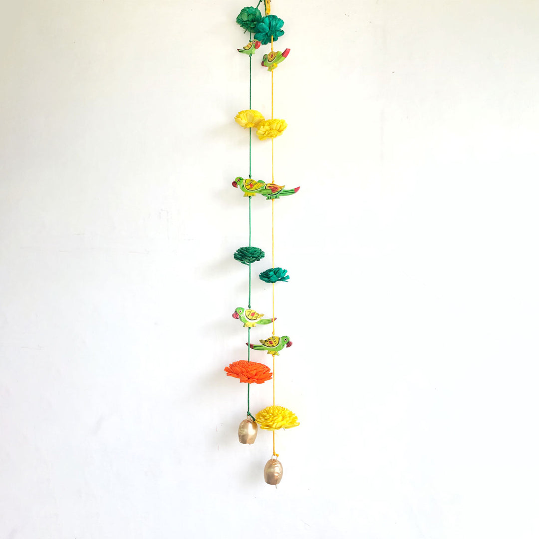2 Pc | Eco-friendly Festive Parrot Hanging with Shola Wood