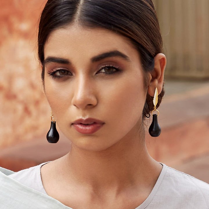 Handmade Feather Design Earrings | 22K Gold And Silver Plated