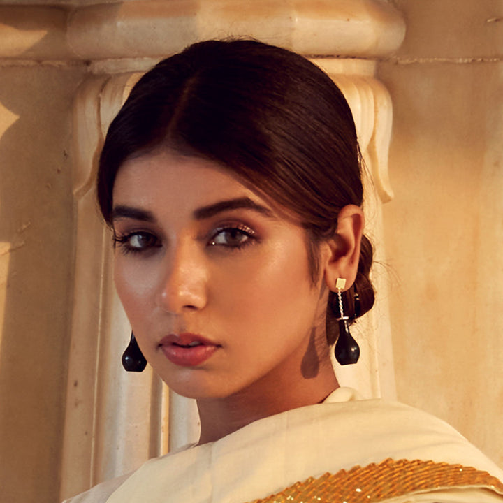 Minimal Handmade Hanging Pot Design Earrings | 22K Gold Plated