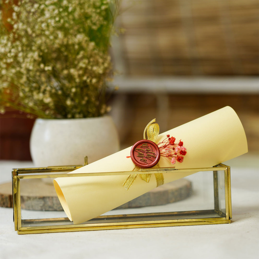Personalized Multipurpose Glass Box with Scroll