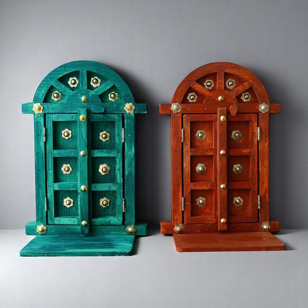 18 Inch Handmade Vintage Theme Wooden Jharokha